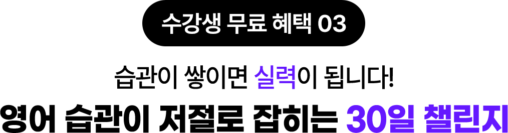 수강생 무료 혜택03 - 30일 챌린지